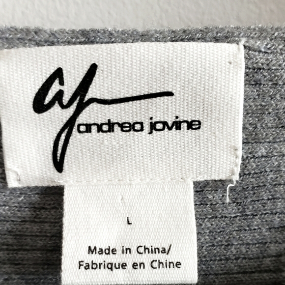 Andrea Jovine Grey Cropped Long Sleeve Lightweight Ultra Soft Structure Fit W-L - Picture 5 of 8